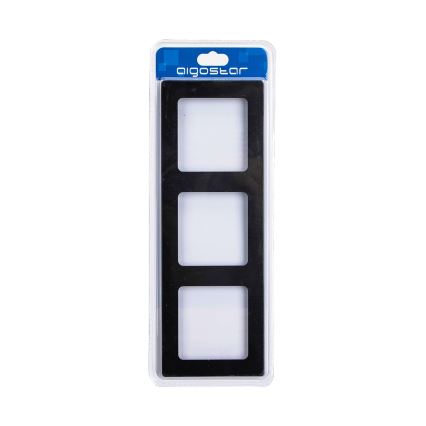 Aigostar - Cornice tripla in alluminio, nera