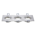 Aigostar - Cornice tripla per faretto da incasso GU10 25,5x9,1 cm cromo opaco