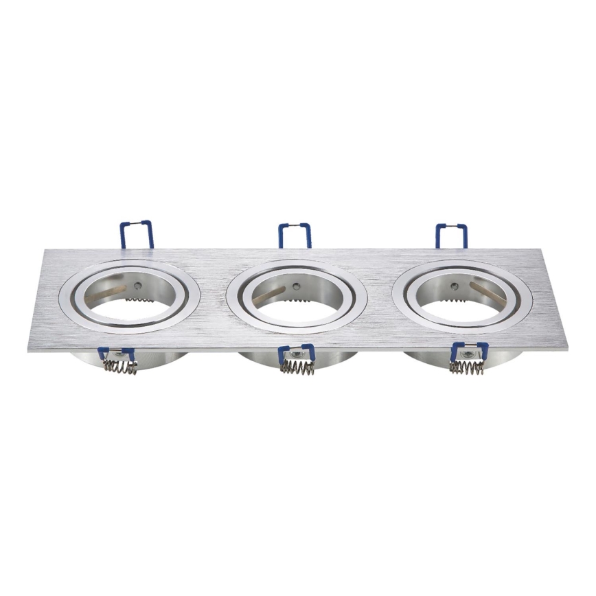 Aigostar - Cornice tripla per faretto da incasso GU10 25,5x9,1 cm cromo opaco