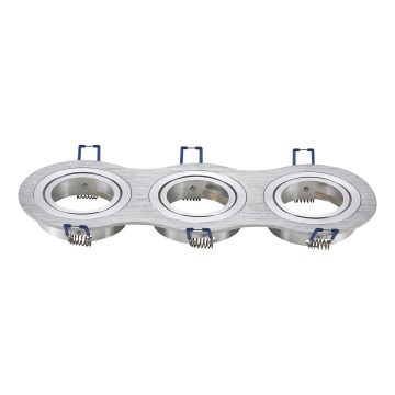 Aigostar - Cornice tripla per faretto da incasso GU10 25,5x9,1 cm cromo opaco