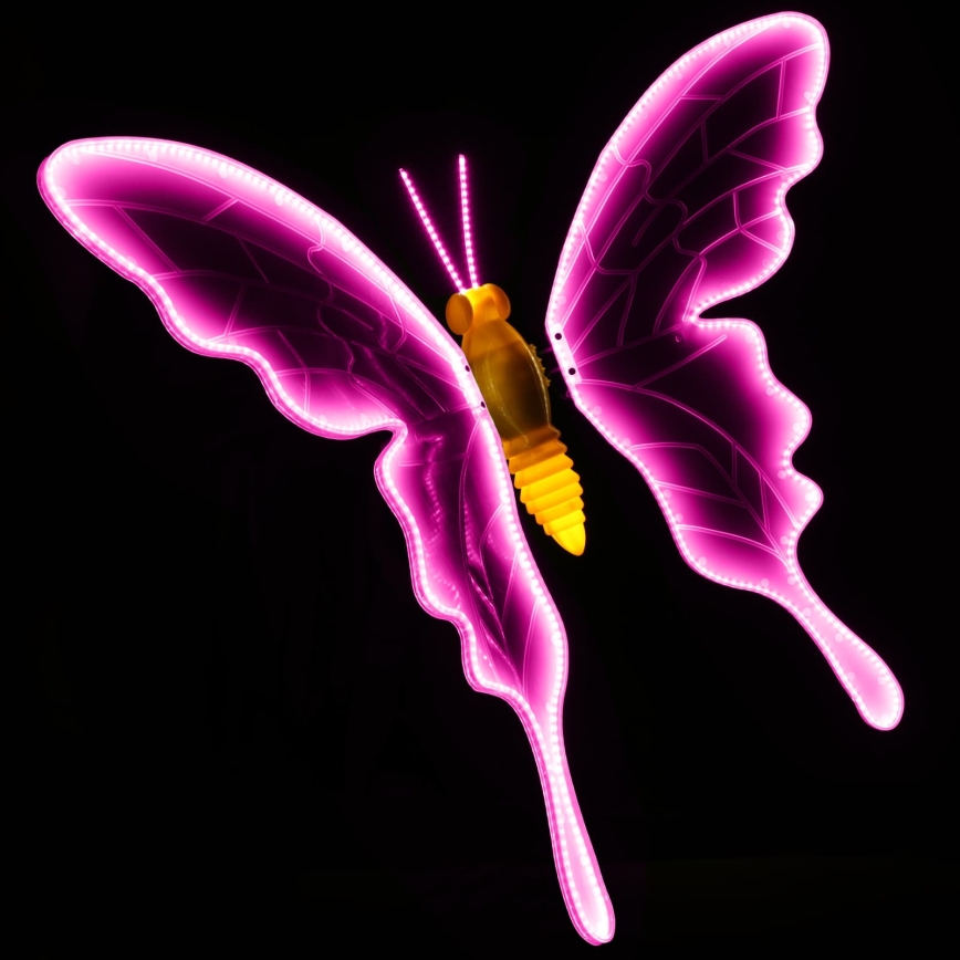 Aigostar - Decorazione LED da esterno 558xLED 90 cm IP44 farfalla/rosa