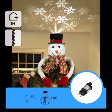 Aigostar - decorazione natalizia a LED/5W/230V, luce bianca fredda, pupazzo di neve