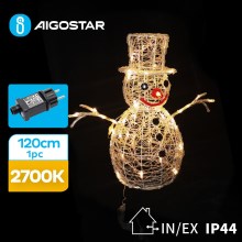 Aigostar - Decorazione natalizia a LED per esterno 3,6W/31/230V 2700K 120 cm IP44 pupazzo di neve