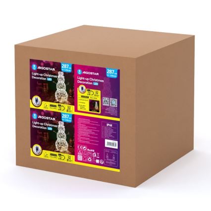 Aigostar - Decorazione natalizia a LED per esterno 3,6W/31/230V 2700K 120 cm IP44 pupazzo di neve