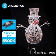 Aigostar - Decorazione natalizia a LED per esterno 3,6W/31/230V 6500K 120cm IP44 pupazzo di neve