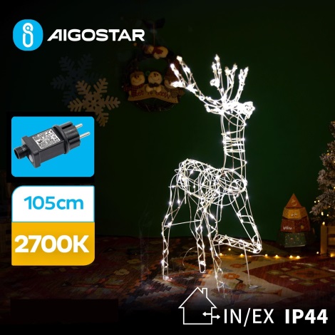 Aigostar - Decorazione natalizia a LED per esterno LED/3,6W/31/230V 2700K 105 cm IP44 renna