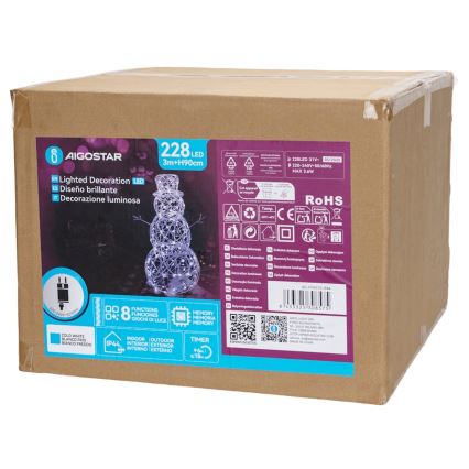 Aigostar-Decorazione natalizia a LED per esterno LED/3,6W/31/230V 6500K 90cm IP44 pupazzo di neve