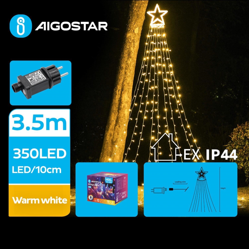 Aigostar - Decorazione natalizia a LED per esterno LED/6W/230V 3,5m IP44 bianco caldo
