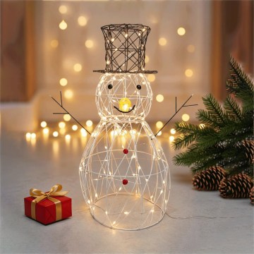 Aigostar - Decorazione natalizia da esterno a LED 140xLED/8 funzioni 0,6m IP44 bianco caldo pupazzo di neve