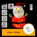 Aigostar - Decorazione natalizia da esterno a LED 50xLED/3xAA 0,7m IP44 Babbo Natale