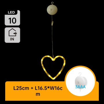 Aigostar - Decorazione natalizia LED 10xLED/3xAAA a forma di cuore 16 cm