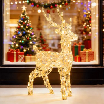 Aigostar - Decorazione natalizia LED da esterno 120xLED/8 funzioni 0,8m IP44 bianco caldo pupazzo di neve