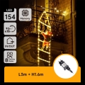 Aigostar - decorazione natalizia LED da esterno 154xLED/8 funzioni 1,6 m IP44 bianco caldo