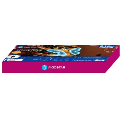 Aigostar - Decorazione LED da esterno 246xLED/9W/230V 42 cm IP44 farfalla/blu