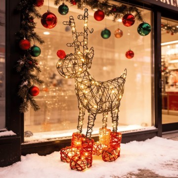 Aigostar - decorazione natalizia LED da esterno 260×LED/8 funzioni 1,2 m IP44 bianco caldo renna