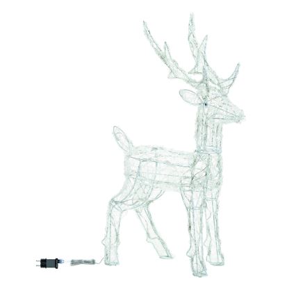 Aigostar - LED decorazione natalizia per esterni 80xLED/8 funzioni 0,65m IP44 bianco freddo cervo