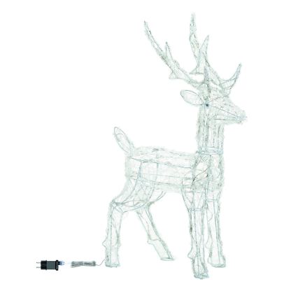 Aigostar - LED decorazione natalizia per esterni 80xLED/8 funzioni 0,65m IP44 bianco freddo cervo