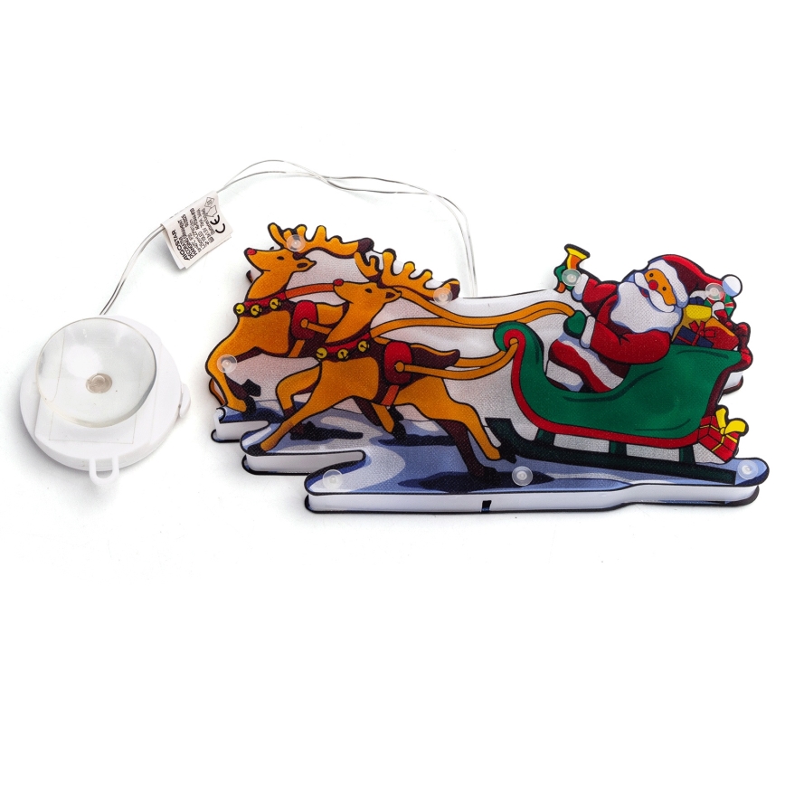 Aigostar - Decorazione natalizia LED LED/3xAAA Babbo Natale con le renne 13,4cm