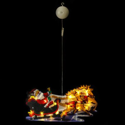 Aigostar - Decorazione natalizia LED LED/3xAAA Babbo Natale con le renne 13,4cm