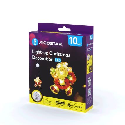 Aigostar - Decorazione natalizia LED LED/3xAAA Santa 20cm