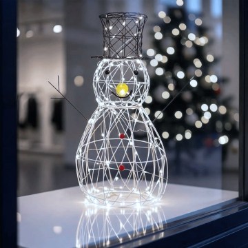Aigostar - Decorazione natalizia LED per esterni 200 LED/8 funzioni 0,9m IP44 bianco freddo pupazzo di neve