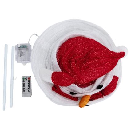 Aigostar - Decorazione natalizia LED da esterno 50xLED/3xAA 0,7m IP44 pupazzo di neve con telecomando