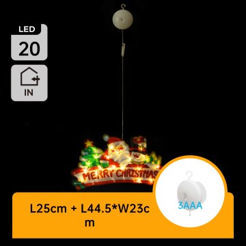 Aigostar - Decorazione natalizia luminosa a LED 20 LED / 3 batterie AAA Buon Natale 23 cm