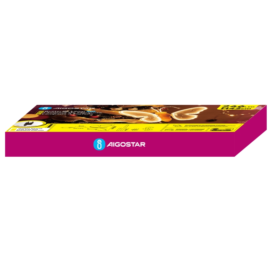 Aigostar - Decorazione LED da esterno 246xLED/9W/230V 42 cm IP44 farfalla/multicolore