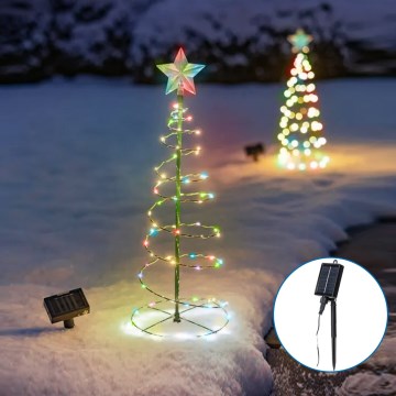 Aigostar - Decorazione natalizia solare a LED/0,26W/3,7V 75cm IP65 multicolore