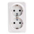 Aigostar - Doppia presa da parete domestica SCHUKO 250V bianca