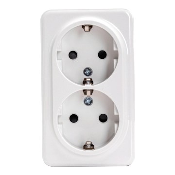 Aigostar - Doppia presa da parete domestica SCHUKO 250V bianca