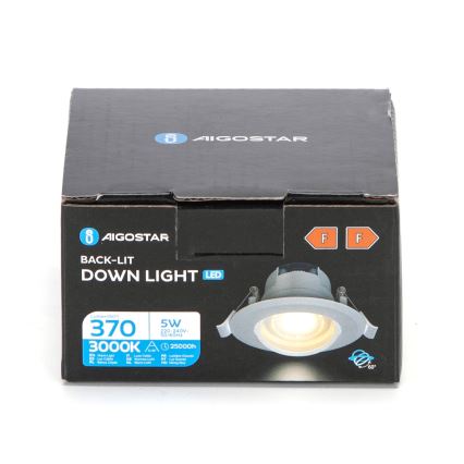 Aigostar - Faretti LED incassati LED/5W/230V 3000K diametro 8,5 cm bianco