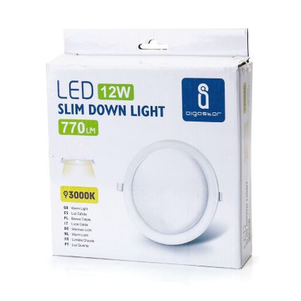 Aigostar - Faretto da incasso LED/12W/230V 3000K diam. 17 cm bianco