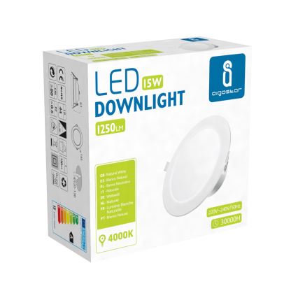 Aigostar - Plafoniera da incasso per bagno LED/15W/230V 4000K IP44 Ø 14,5 cm bianca