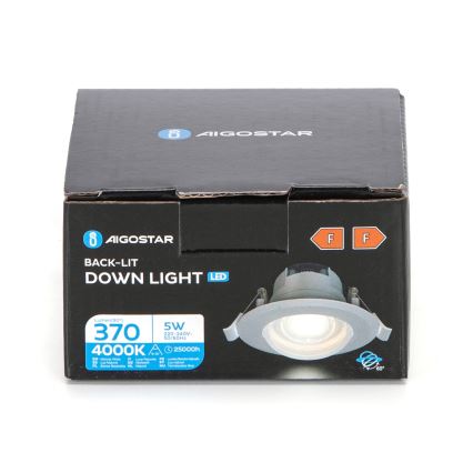 Aigostar - Faretto LED da incasso LED/5W/230V 4000K diametro 8,5 cm bianco