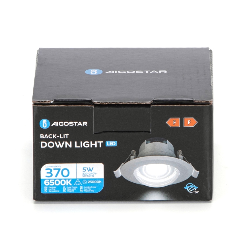 Aigostar - Faretto LED incassato LED/5W/230V 6500K diametro 8,5 cm bianco