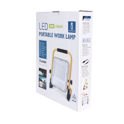 Aigostar - Faretto LED ricaricabile dimmerabile LED/50W/5V 6500K IP65