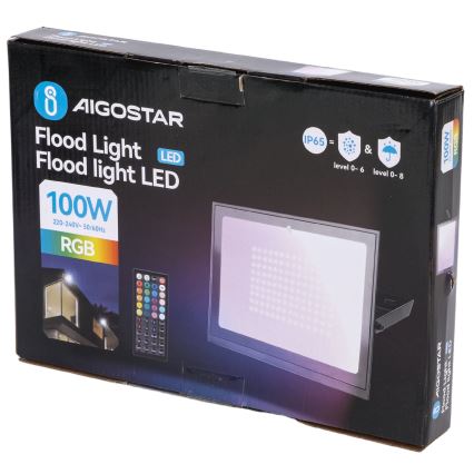 Aigostar - Proiettore LED RGB dimmerabile LED/100W/230V IP65 + telecomando