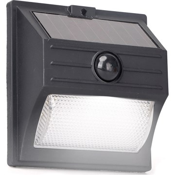 Aigostar - Faro solare LED con sensore LED/3,7V 6500K 500 mAh IP65 nero
