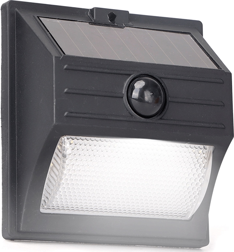 Aigostar - Faro solare LED con sensore LED/3,7V 6500K 500 mAh IP65 nero