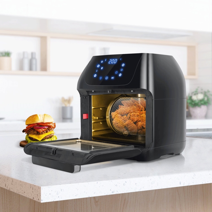Aigostar - Forno ad aria calda 1400W/230V 12l nero