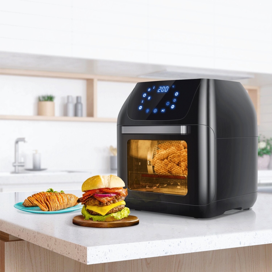 Aigostar - Forno ad aria calda 1400W/230V 12l nero