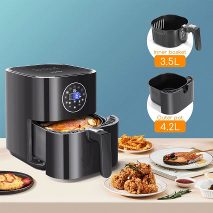 Aigostar - Friggitrice a d'aria 1500W/230V 3,5l nero