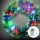 Aigostar - Ghirlanda natalizia da esterno LED RGBY, 72 LED, alimentazione 3xAA, diametro 50 cm, IP44