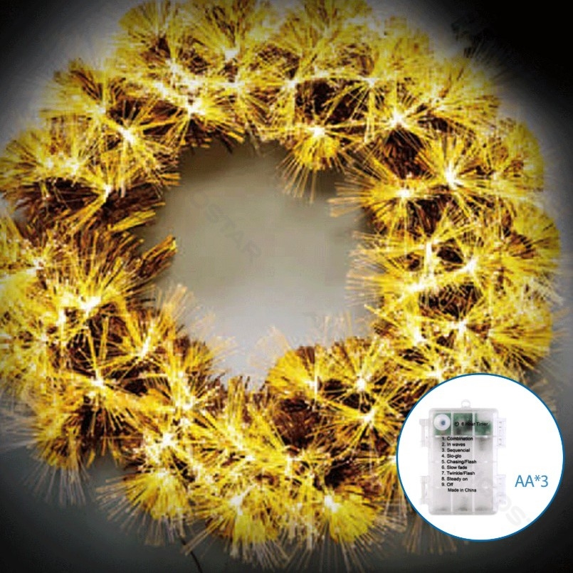 Aigostar - Ghirlanda natalizia LED 3D per esterni 72xLED/3xAA Ø 50cm IP44 bianco caldo