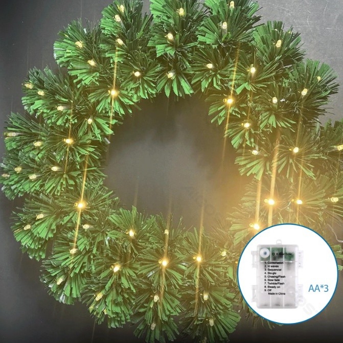 Aigostar - Ghirlanda natalizia LED per esterni 72xLED/3xAA Ø 50 cm IP44 bianco caldo