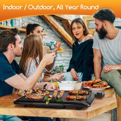 Aigostar - Griglia elettrica da tavolo 2000W/230V nero