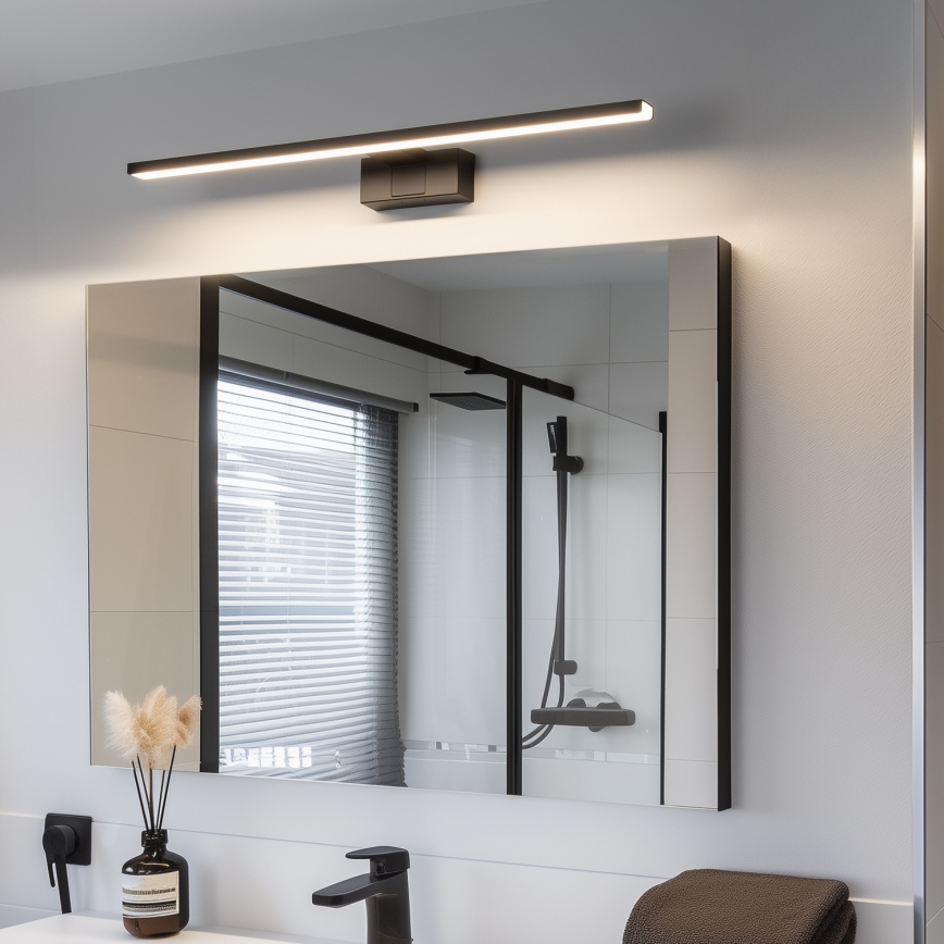 Aigostar - Illuminazione a LED per specchi da bagno LED/12W/230V 4000K 60 cm IP44 nero
