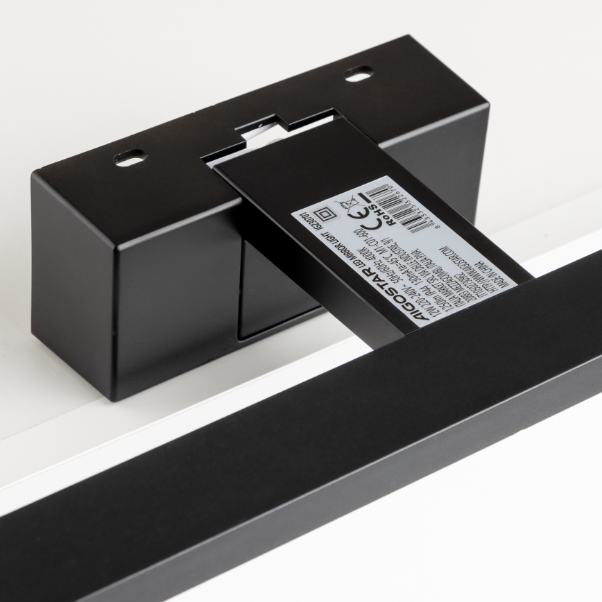 Aigostar - Illuminazione a LED per specchi da bagno LED/12W/230V 4000K 60 cm IP44 nero