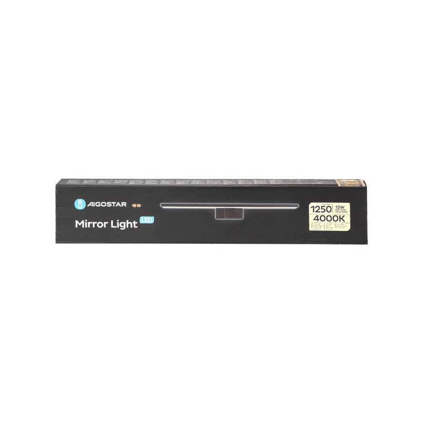 Aigostar - Illuminazione a LED per specchi da bagno LED/12W/230V 4000K 60 cm IP44 nero